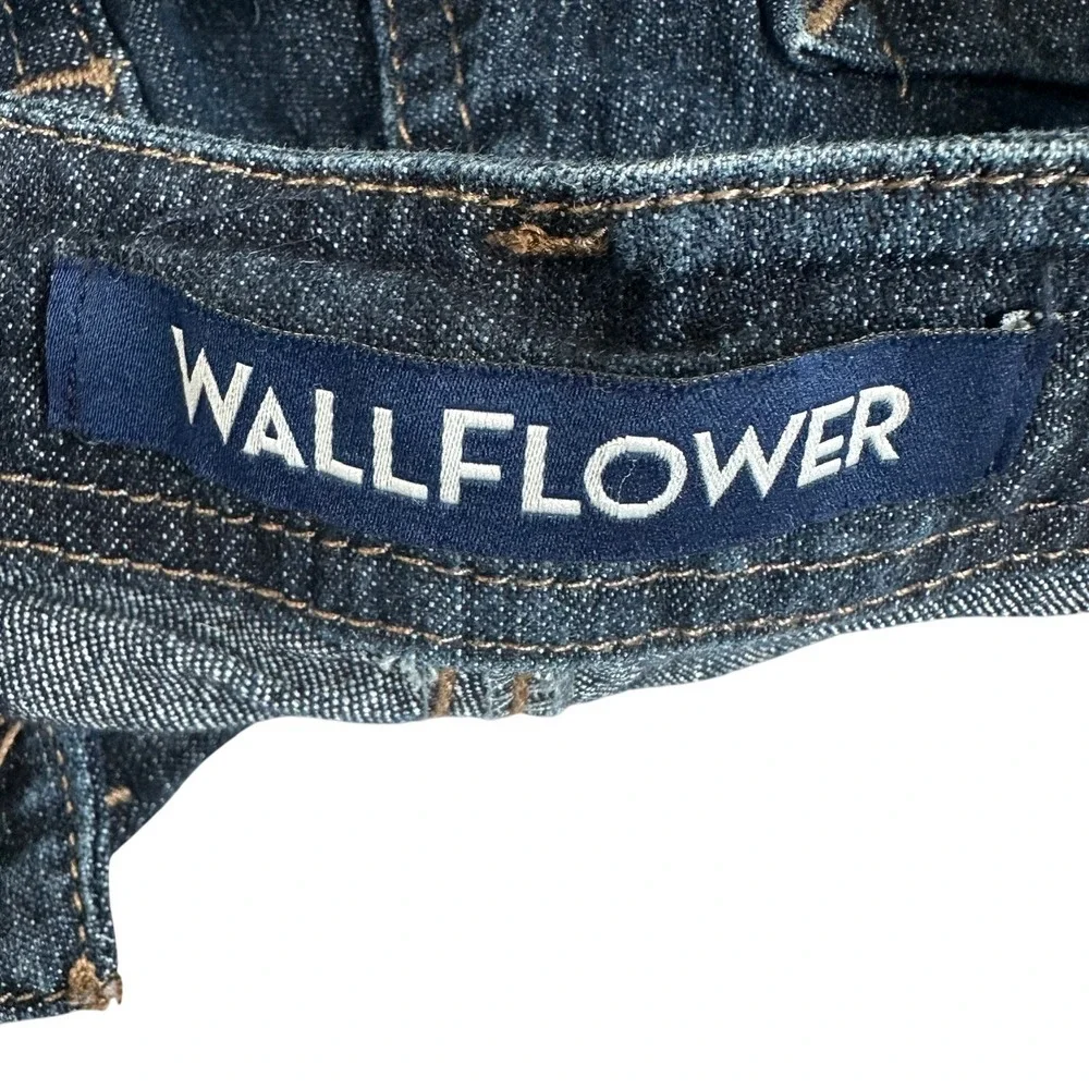 WallFlower Denim Shortalls Dark Wash Overalls Shorts Indigo Classic Size M